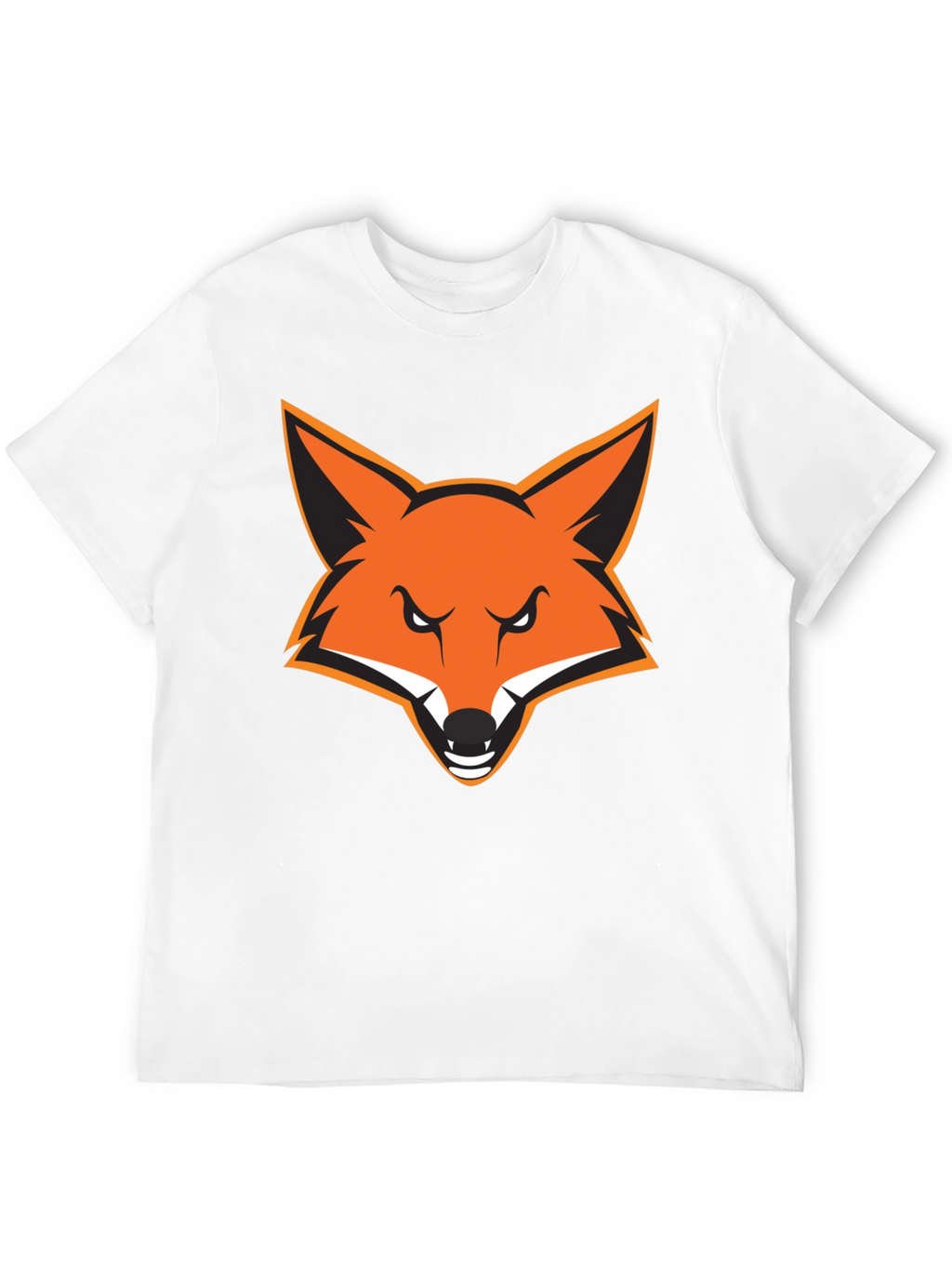 Mens Black T-Shirt with Bold Fox Graphic