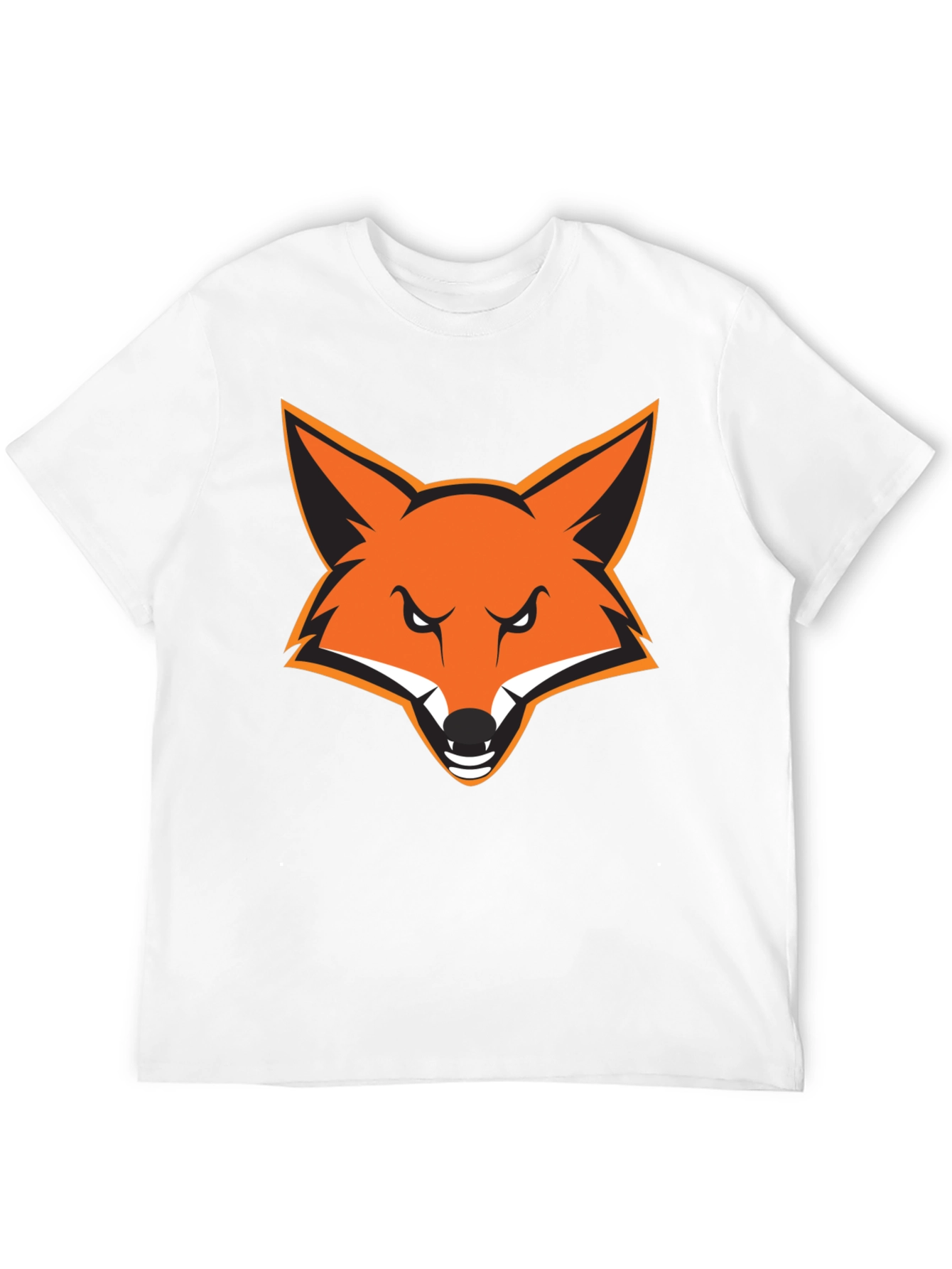 Mens Black T-Shirt with Bold Fox Graphic