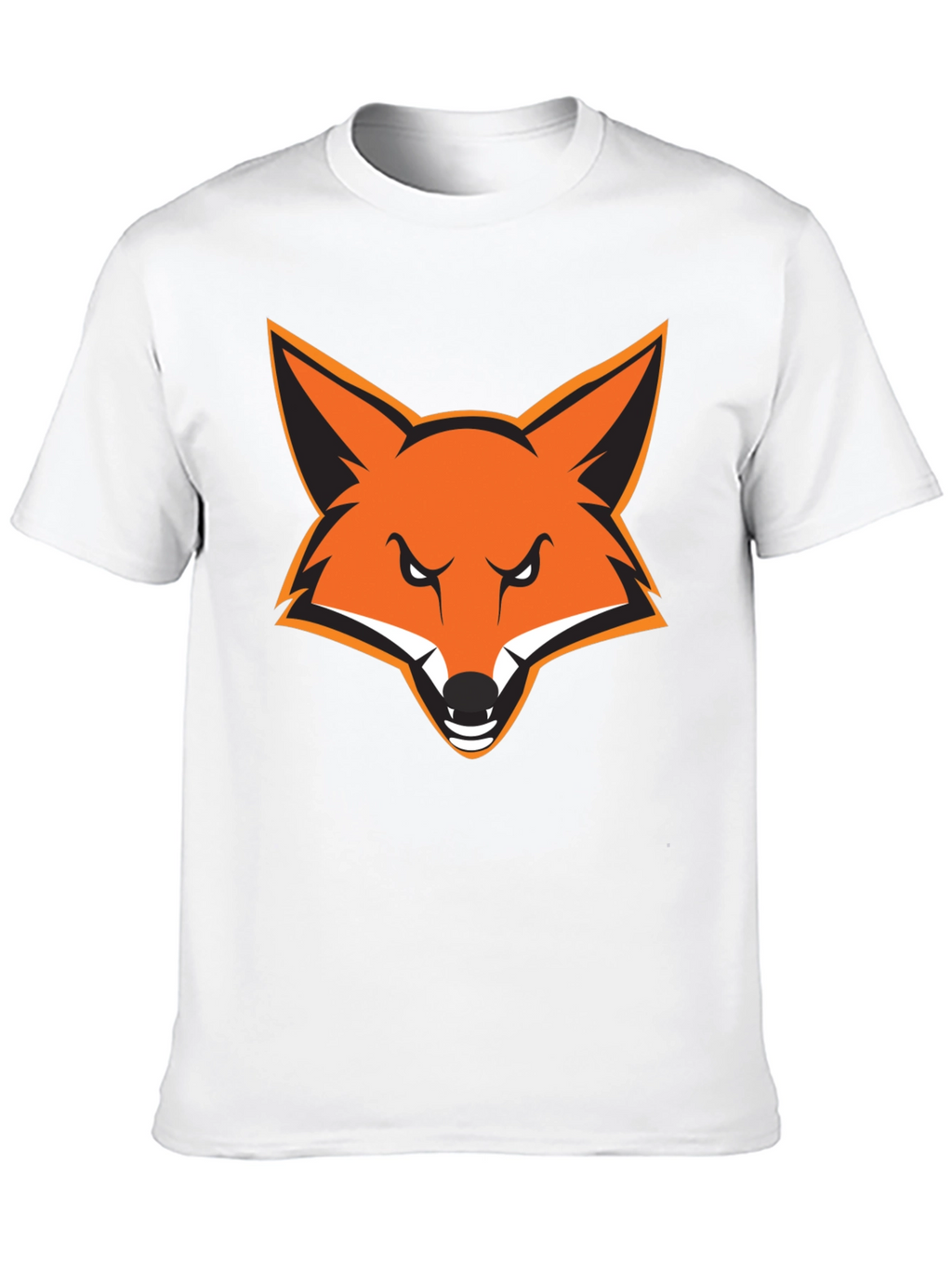 Mens Black T-Shirt with Bold Fox Graphic