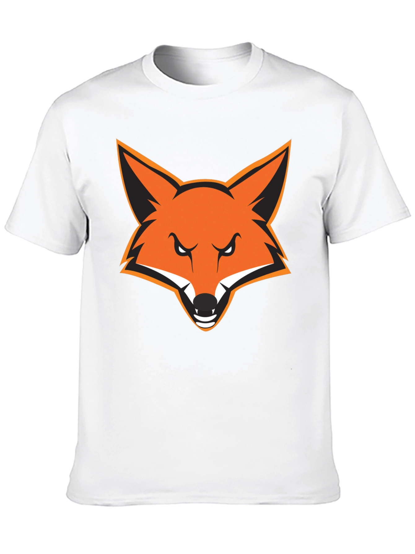 Mens Black T-Shirt with Bold Fox Graphic
