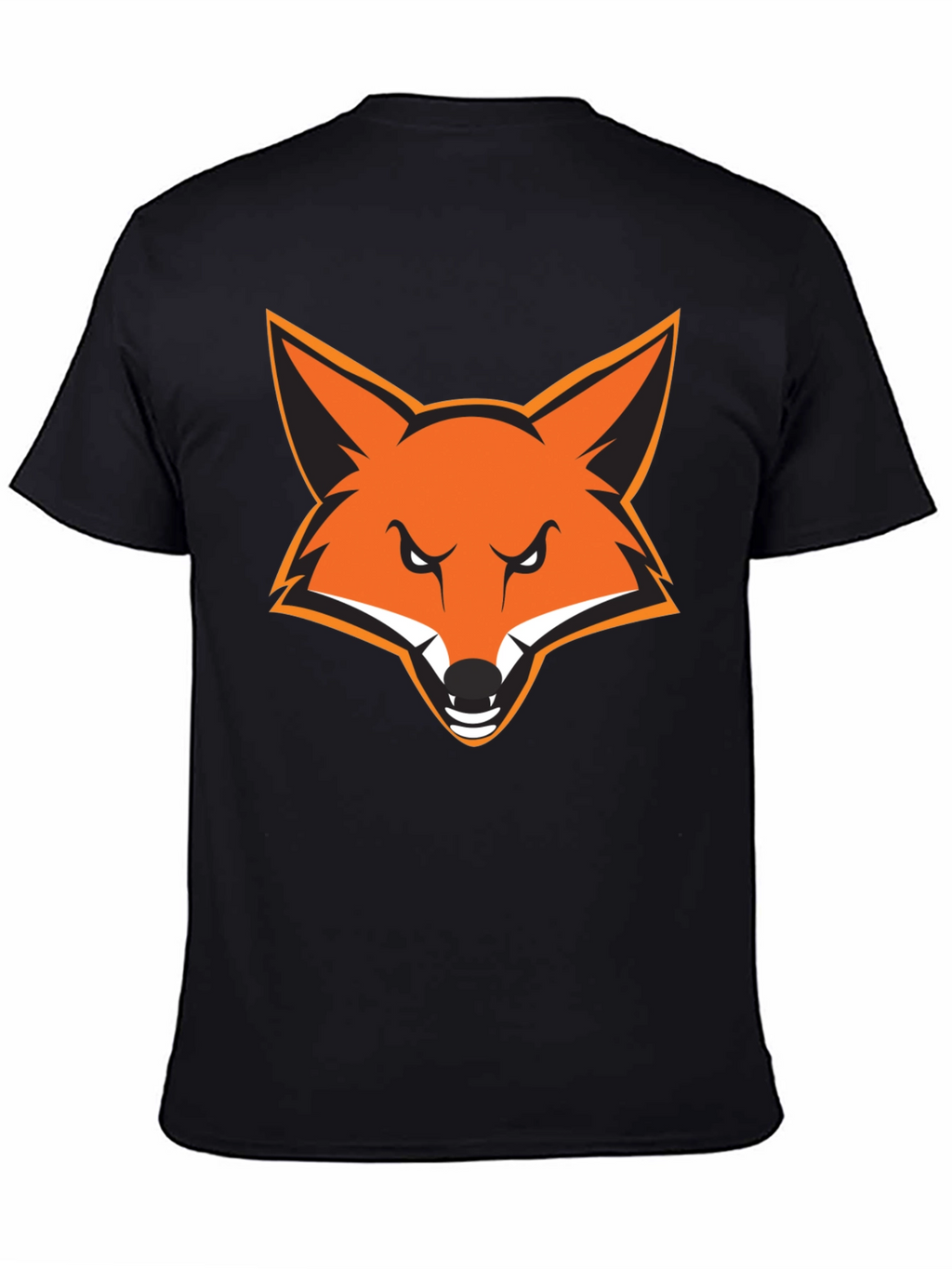 Mens Black T-Shirt with Bold Fox Graphic