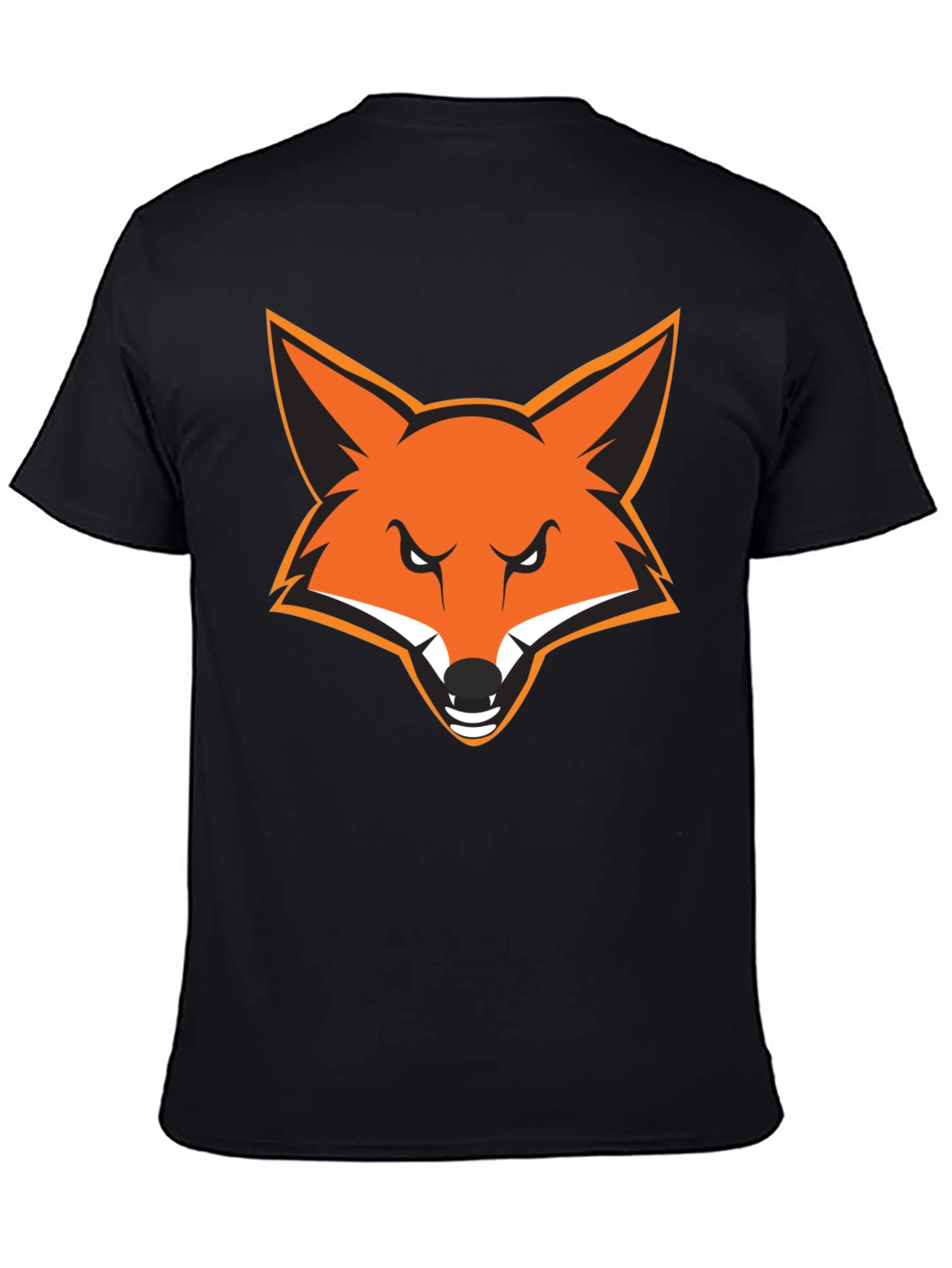 Mens Black T-Shirt with Bold Fox Graphic