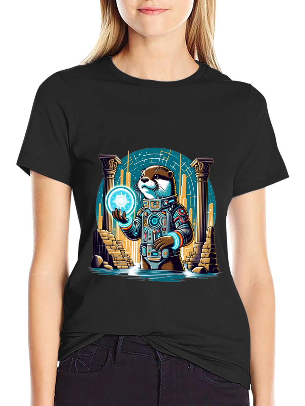 Astronaut Otter Graphic T-Shirt