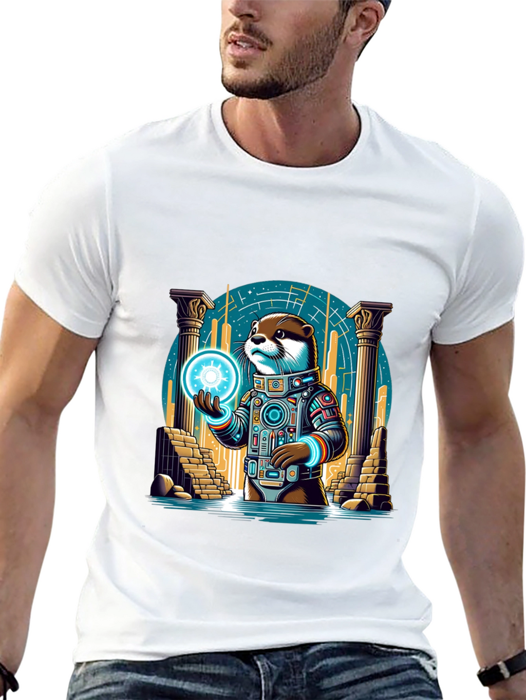 Astronaut Otter Graphic T-Shirt