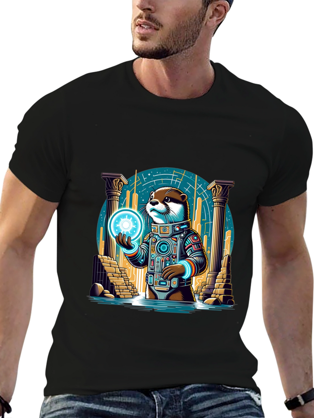 Astronaut Otter Graphic T-Shirt