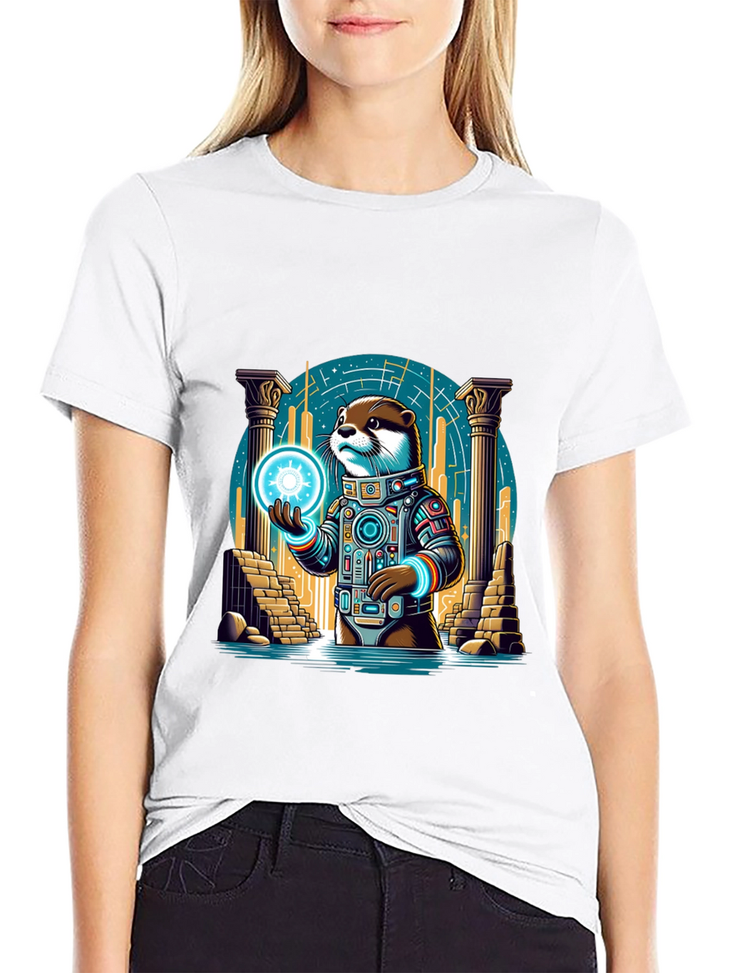Astronaut Otter Graphic T-Shirt
