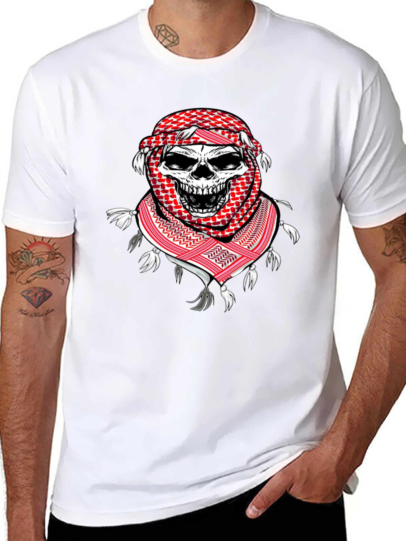 Skull Keffiyeh T-Shirt: Unique Graphic Tee