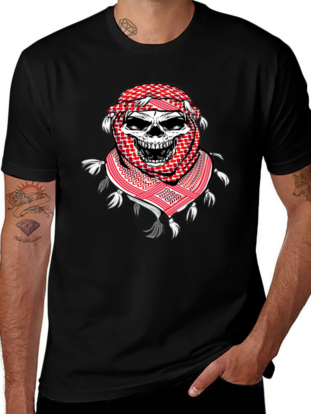 Skull Keffiyeh T-Shirt: Unique Graphic Tee