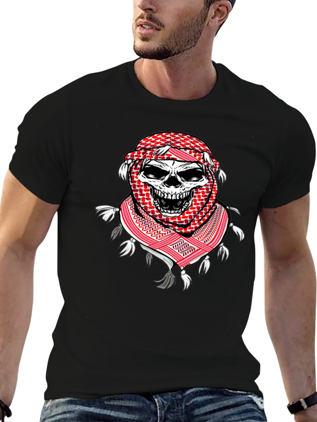 Skull Keffiyeh T-Shirt: Unique Graphic Tee