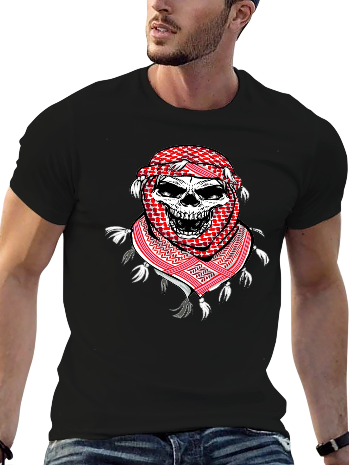 Skull Keffiyeh T-Shirt: Unique Graphic Tee