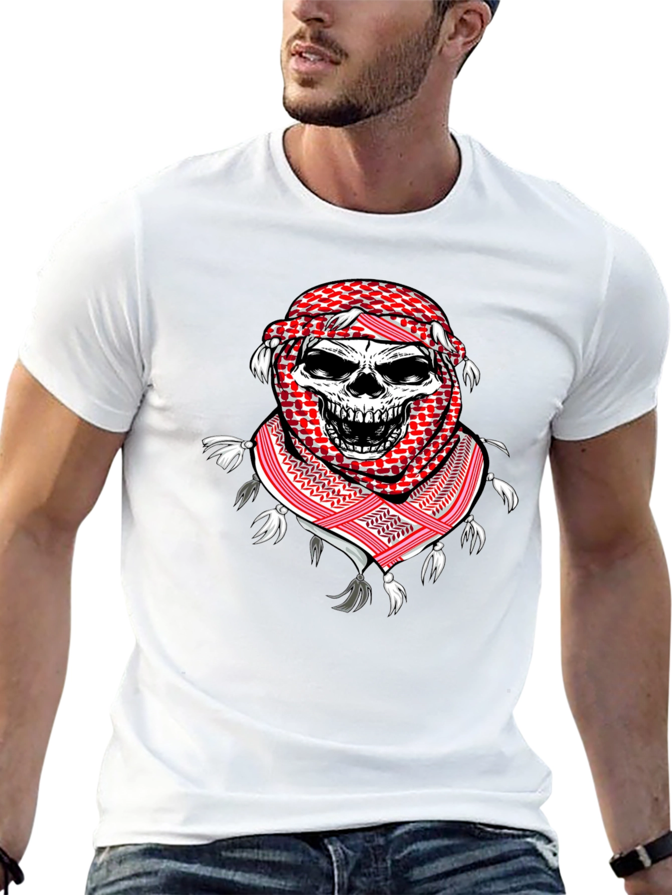 Skull Keffiyeh T-Shirt: Unique Graphic Tee