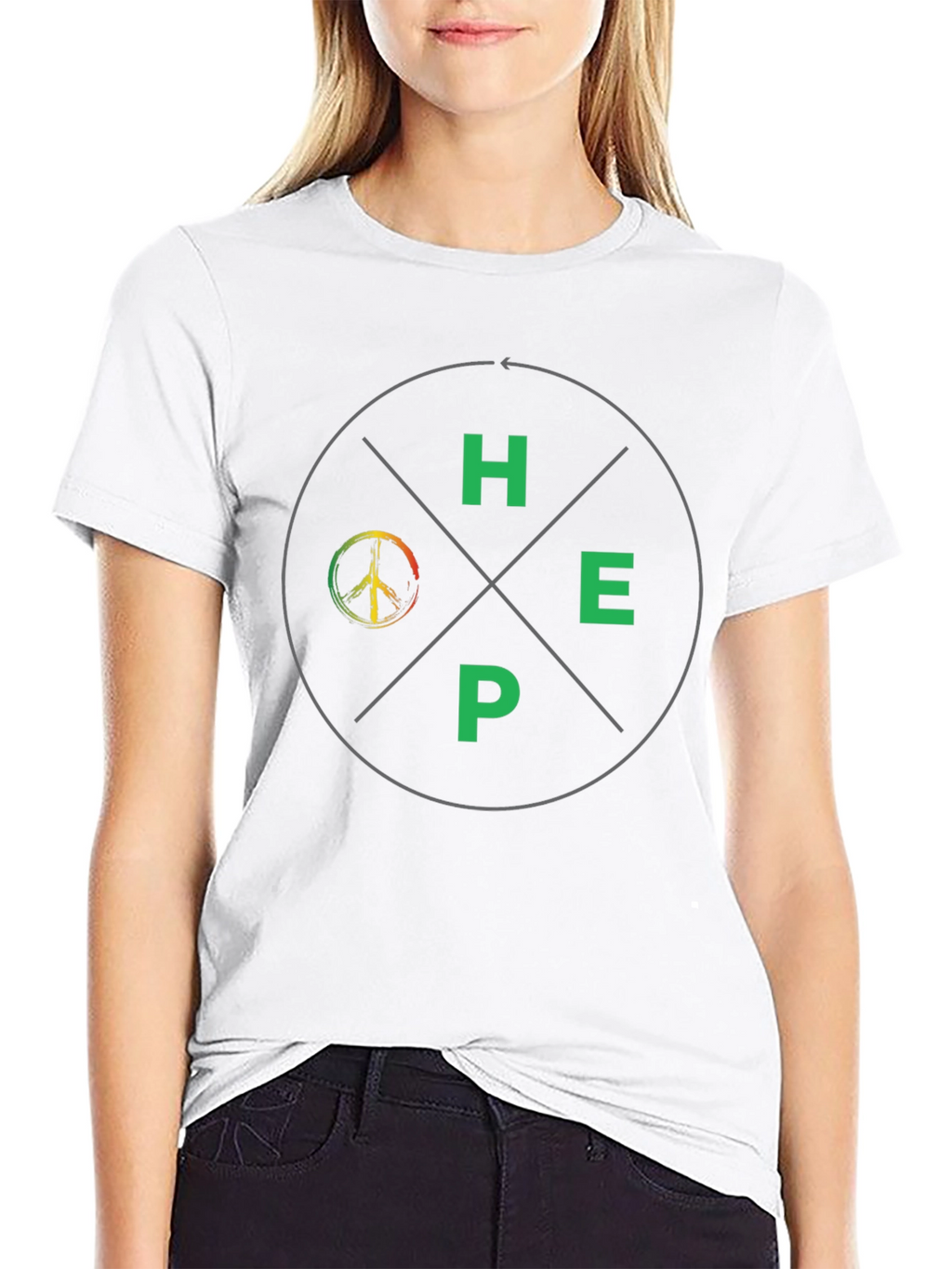 HOPE Peace Sign Graphic T-Shirt