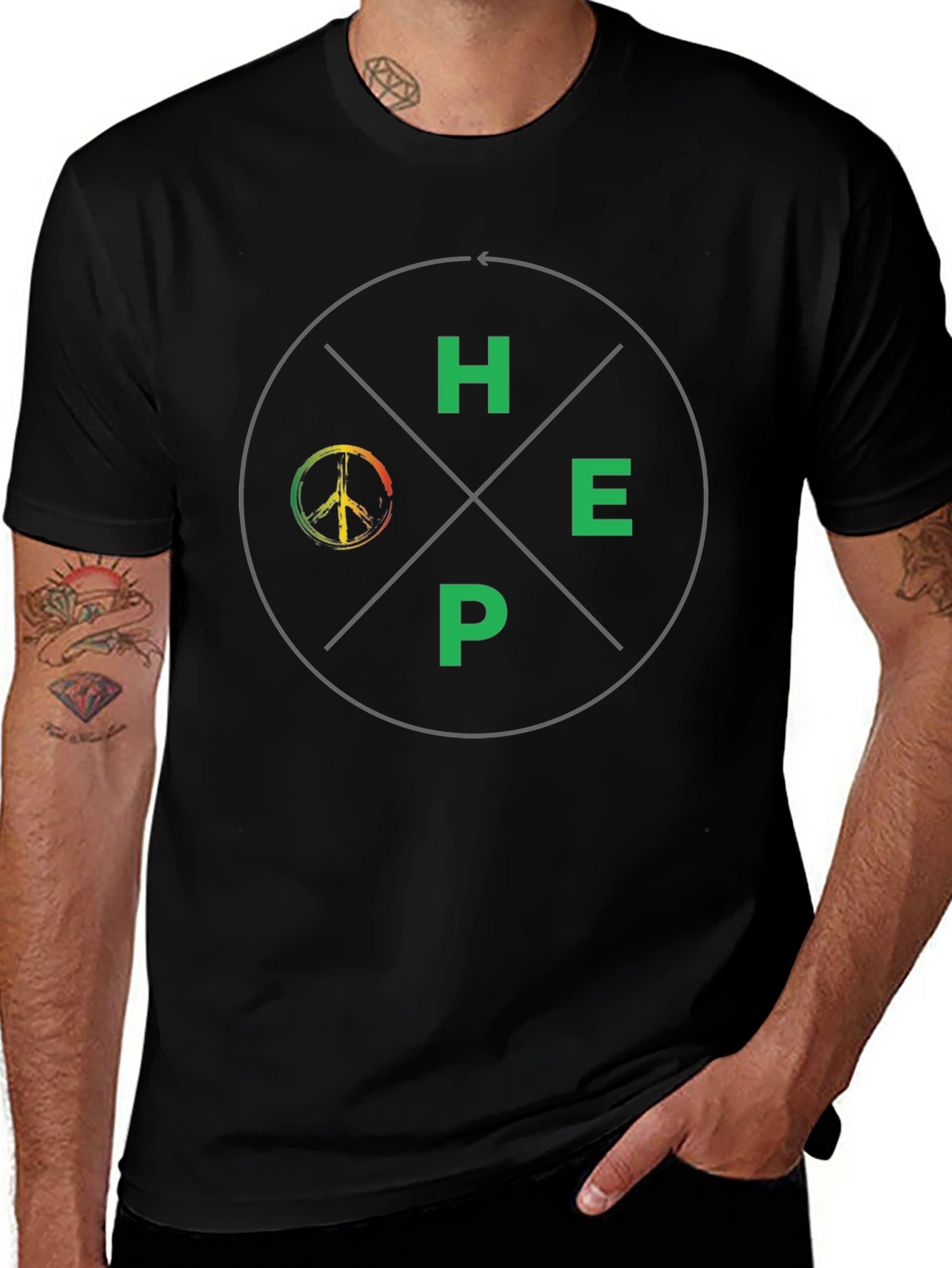 HOPE Peace Sign Graphic T-Shirt