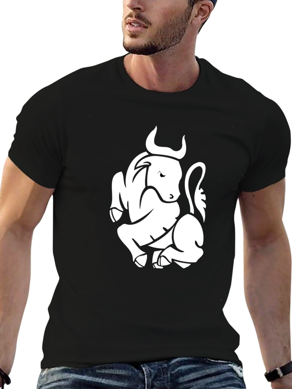 Black Taurus Graphic Tee - Zodiac Sign Shirt