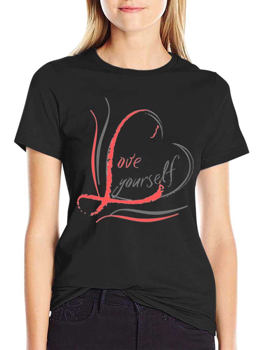 Love Yourself Graphic Black T-Shirt