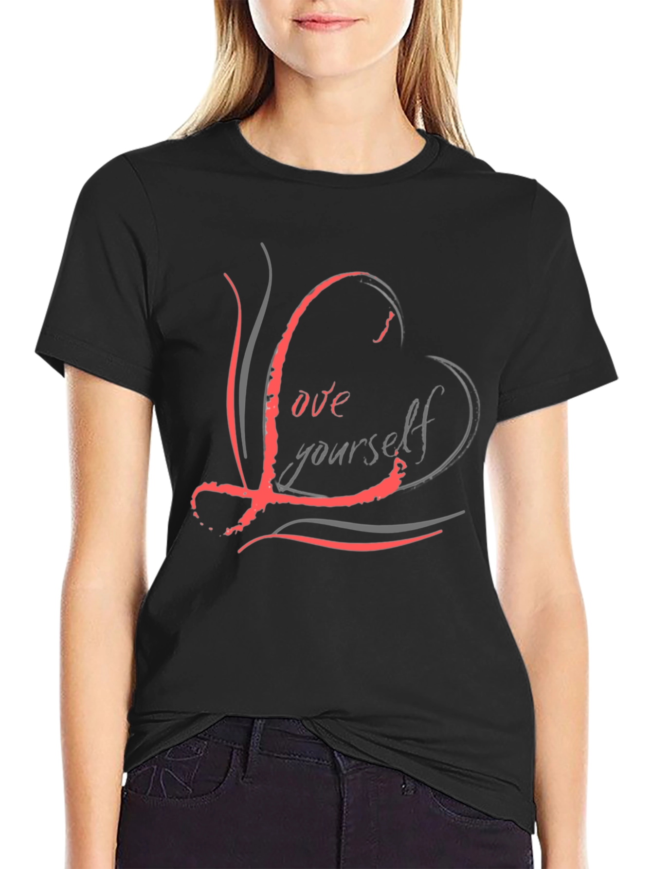 Love Yourself Graphic Black T-Shirt