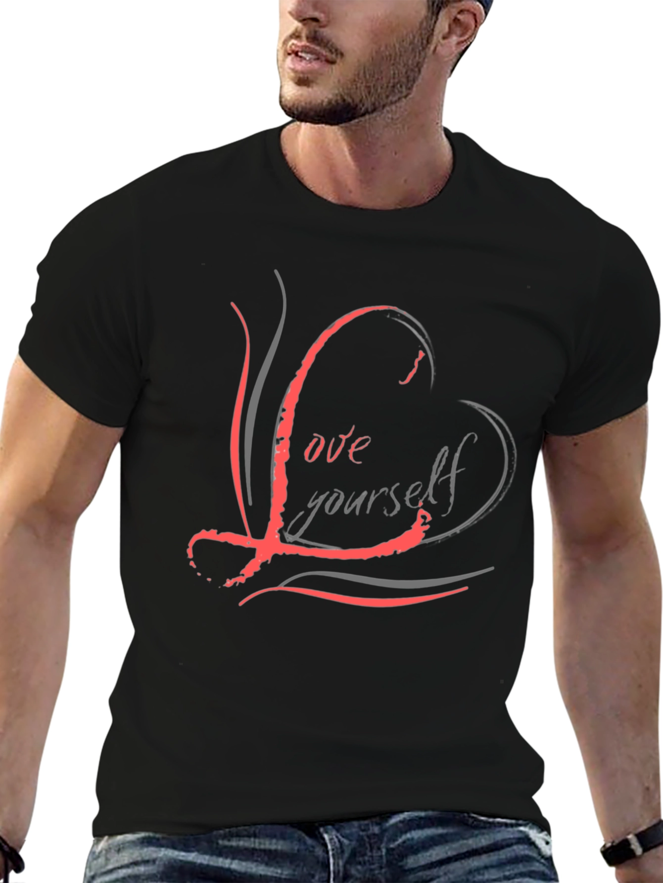 Love Yourself Graphic Black T-Shirt