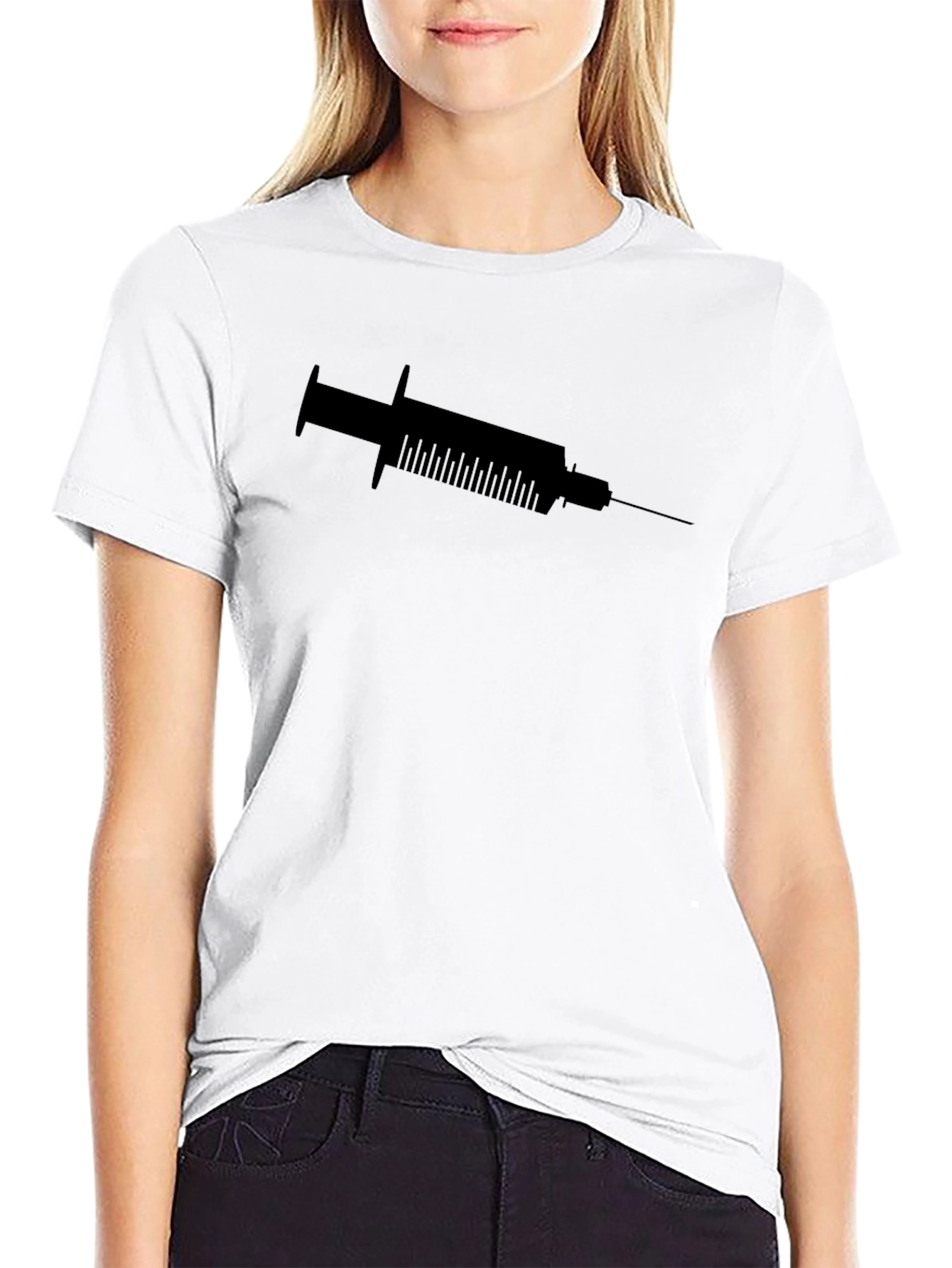 Syringe Graphic Tee - Edgy Black T-Shirt