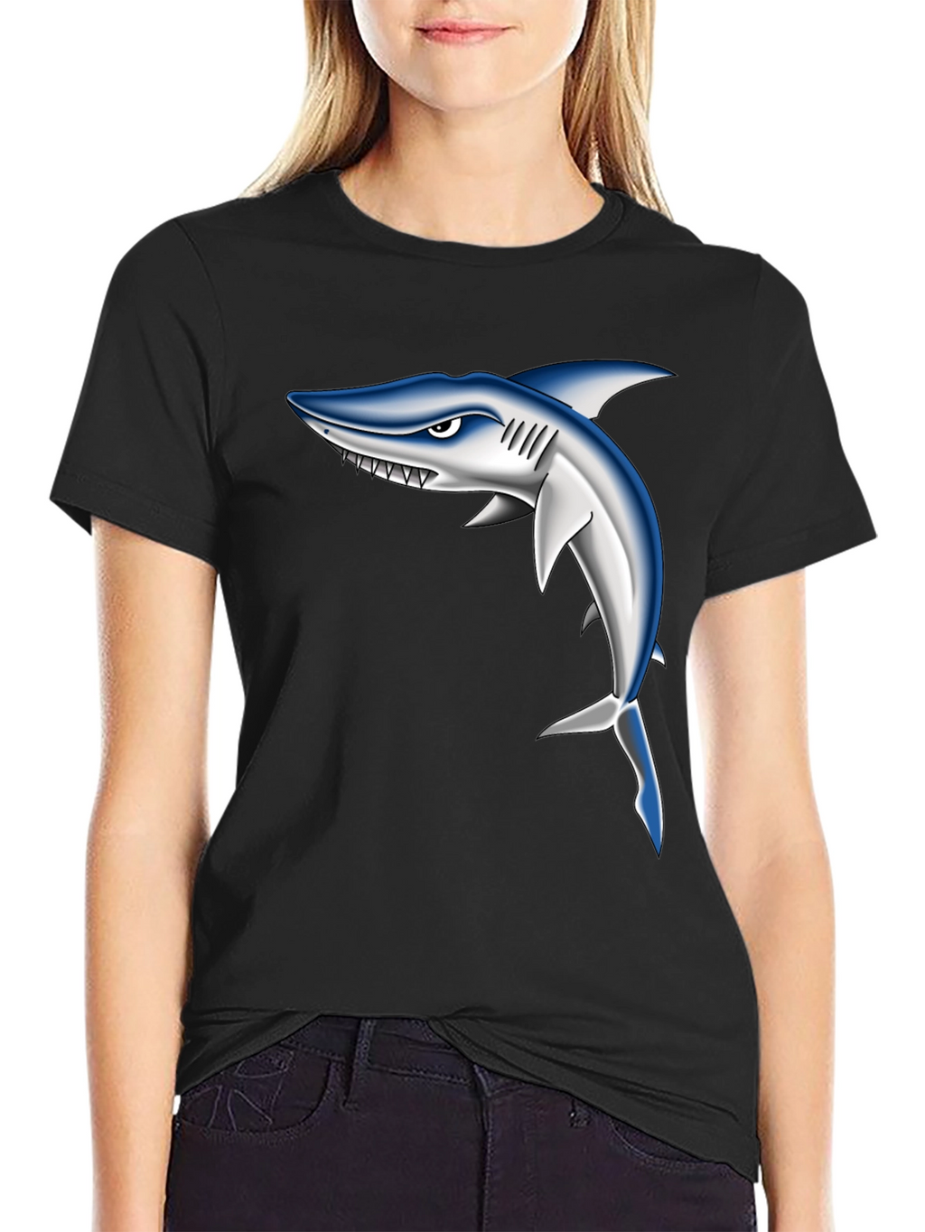 Shark Graphic Black T-Shirt for Men