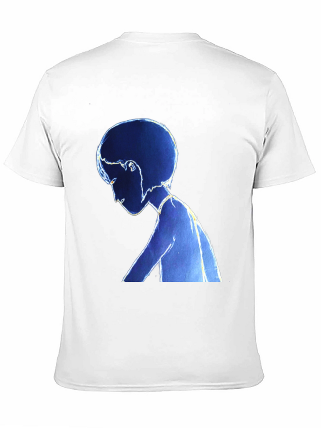 Stylized Blue Figure Black T-Shirt