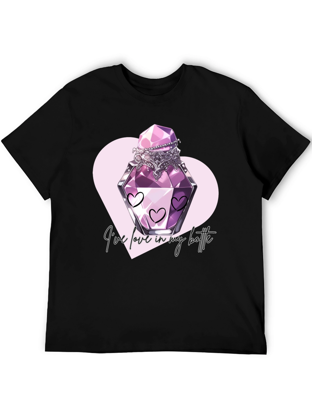 Love Potion T-Shirt - Romantic Heart Bottle Design
