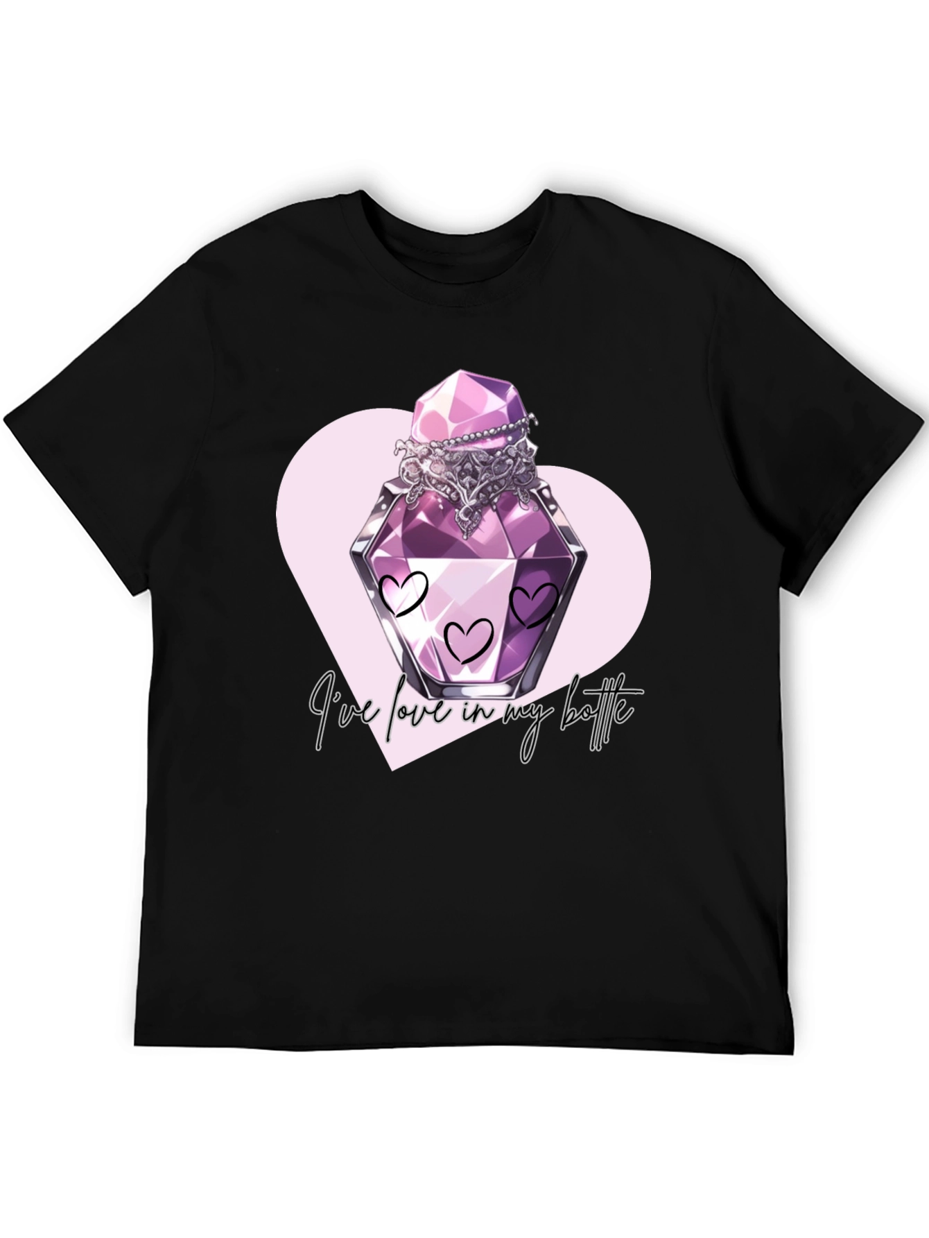 Love Potion T-Shirt - Romantic Heart Bottle Design