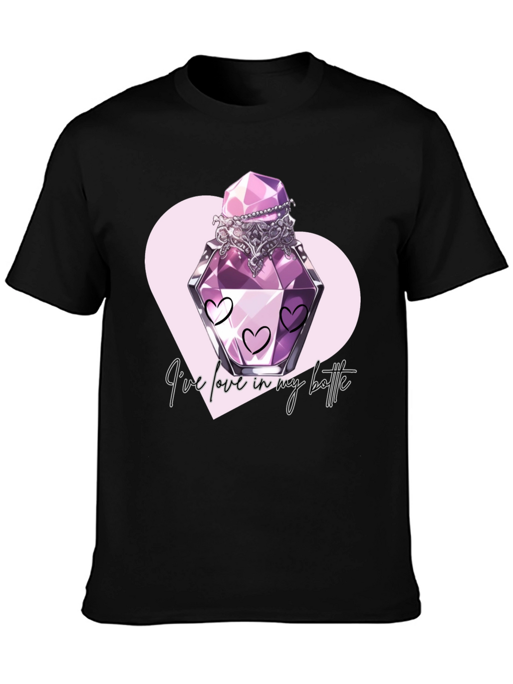 Love Potion T-Shirt - Romantic Heart Bottle Design