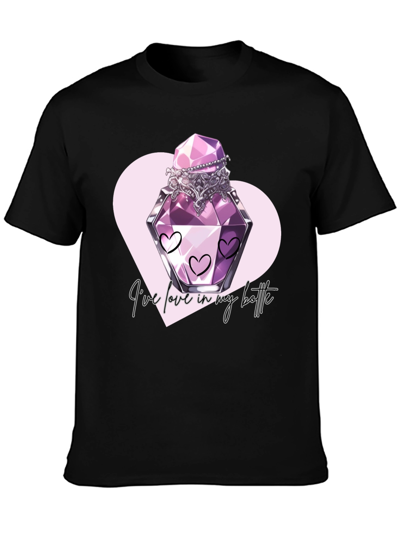 Love Potion T-Shirt - Romantic Heart Bottle Design