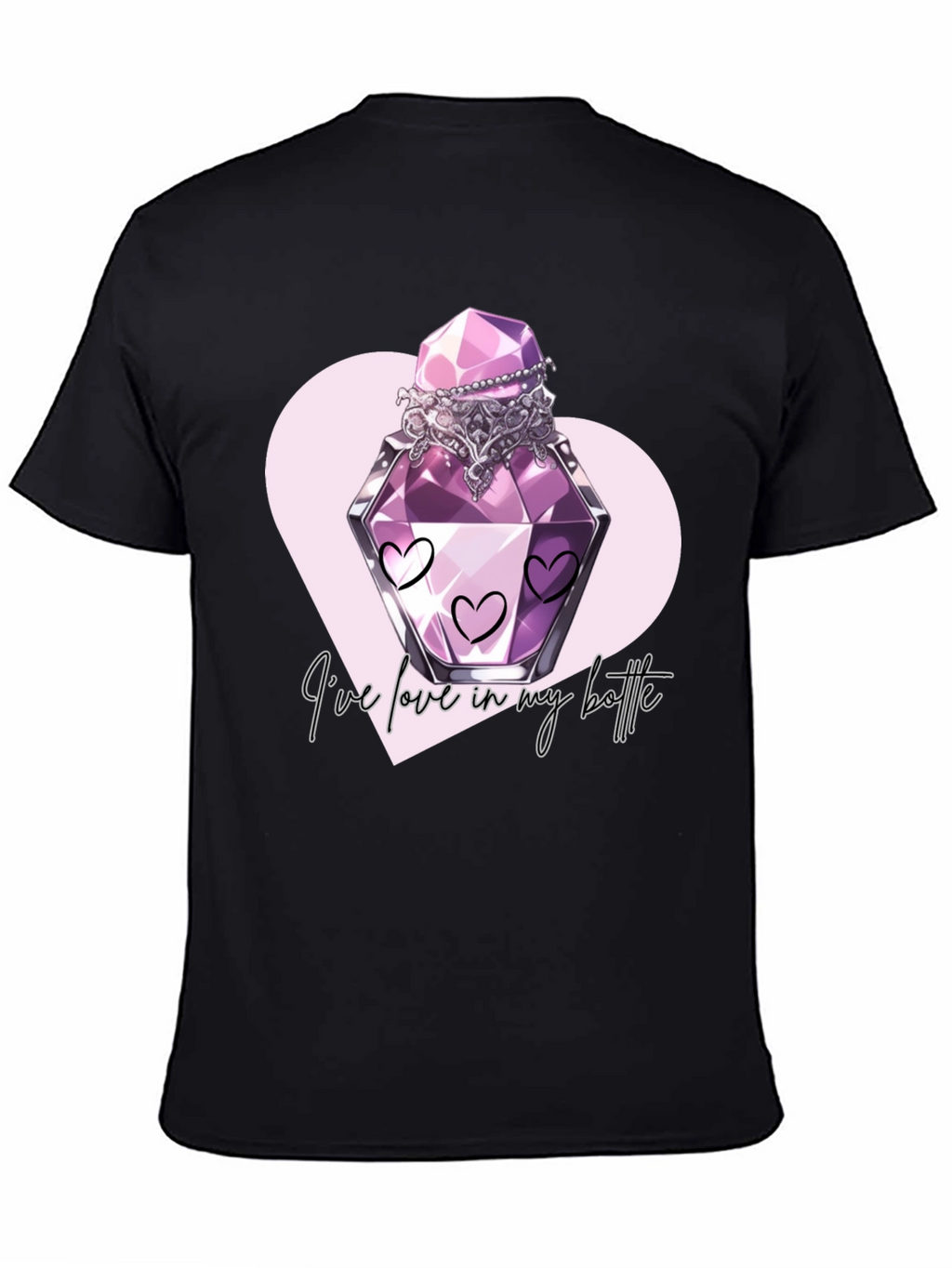 Love Potion T-Shirt - Romantic Heart Bottle Design