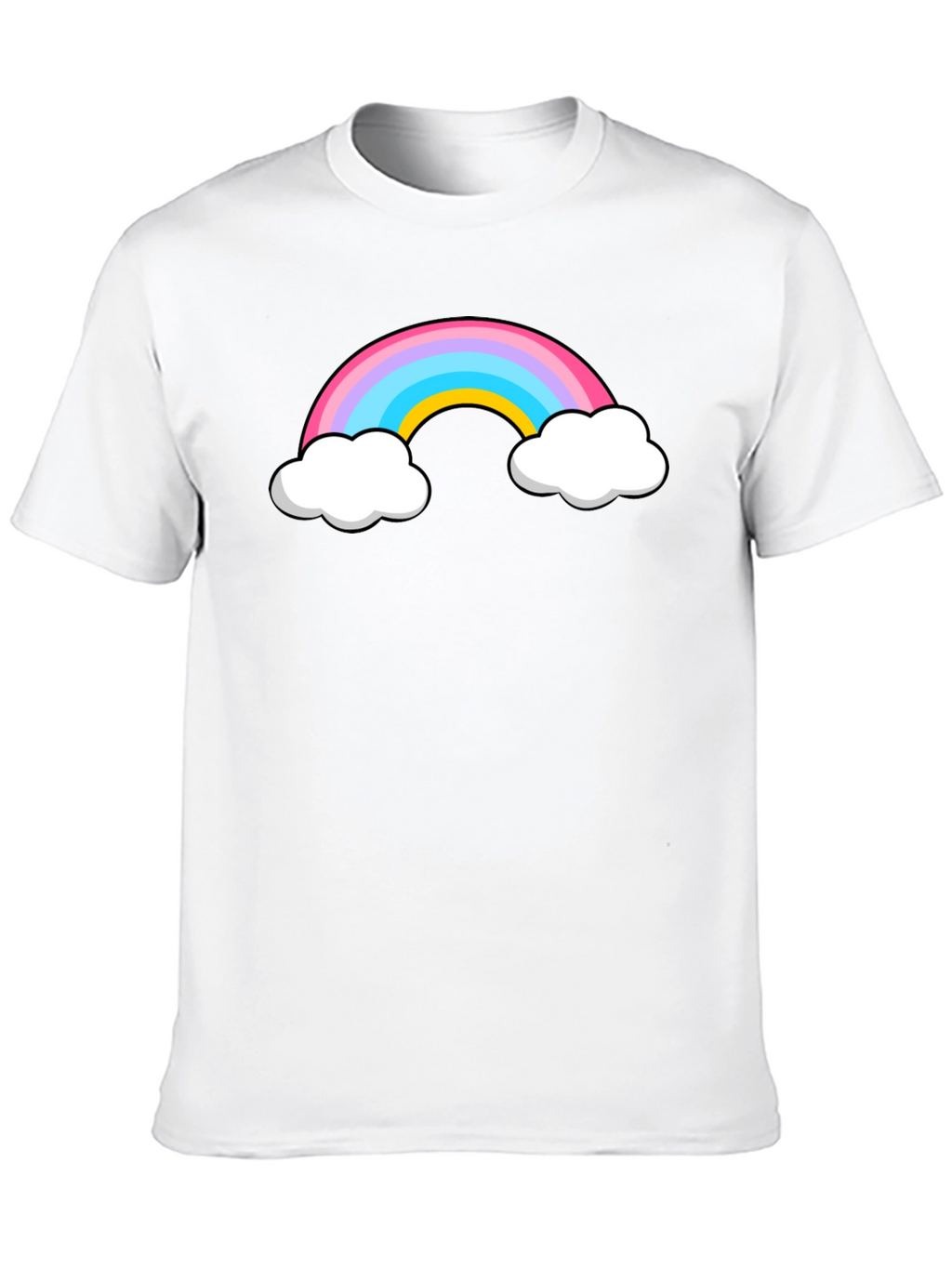 Rainbow Cloud Graphic Black T-Shirt