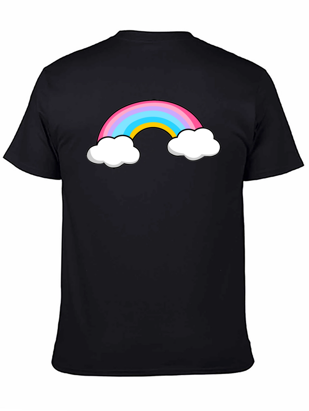 Rainbow Cloud Graphic Black T-Shirt