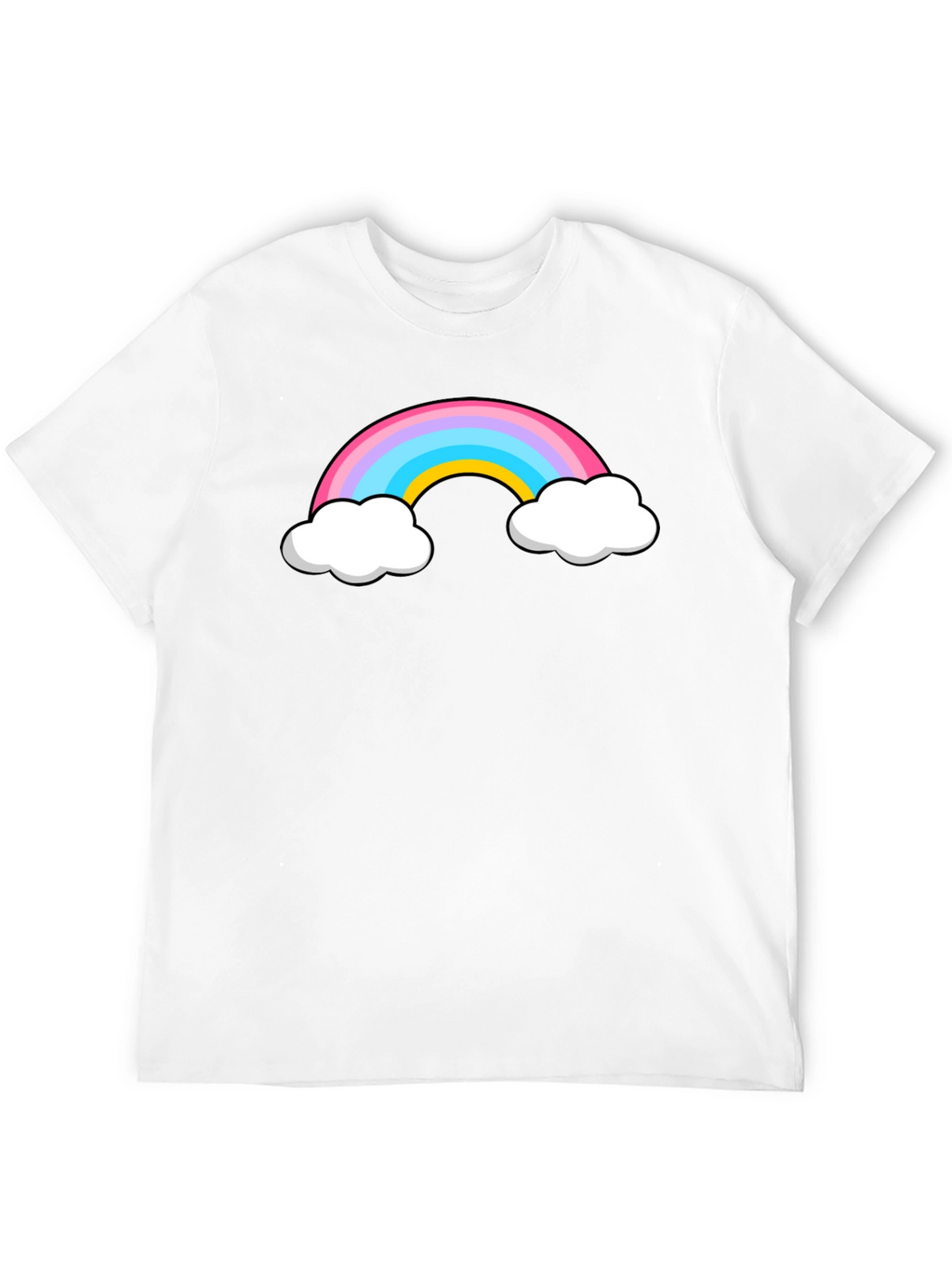 Rainbow Cloud Graphic Black T-Shirt