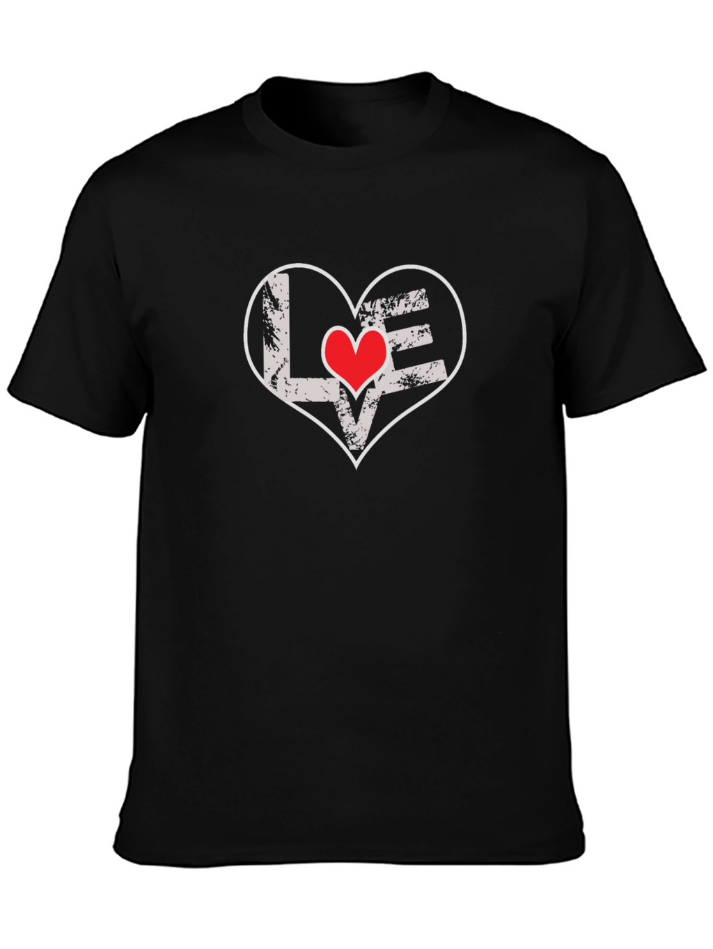 Love Heart Graphic Tee - Black T-Shirt