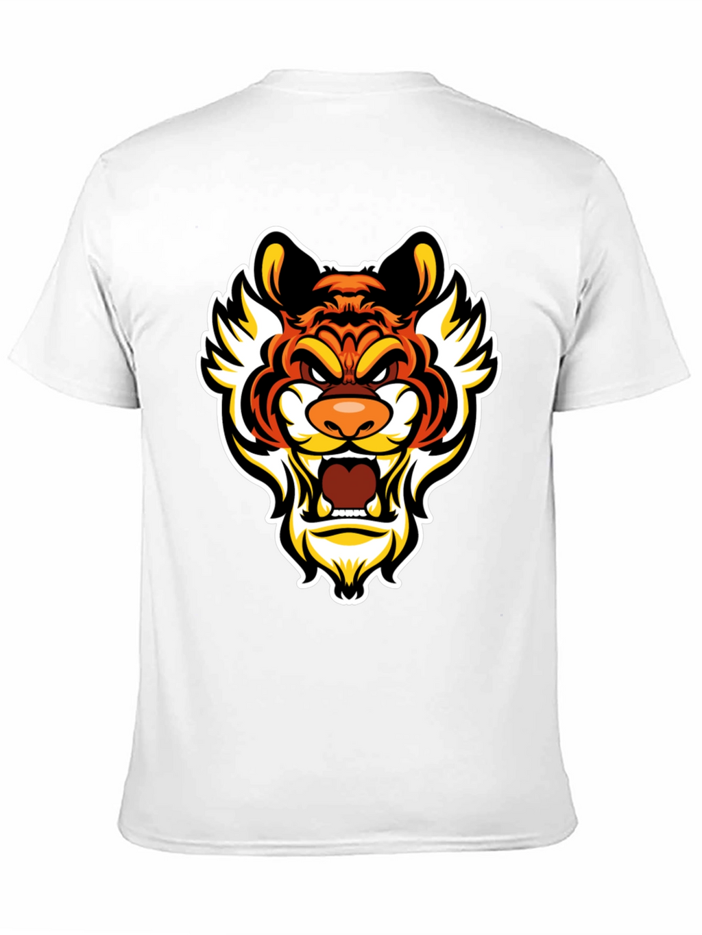 Bold Tiger Graphic Tee - Mens Black Cotton T-Shirt