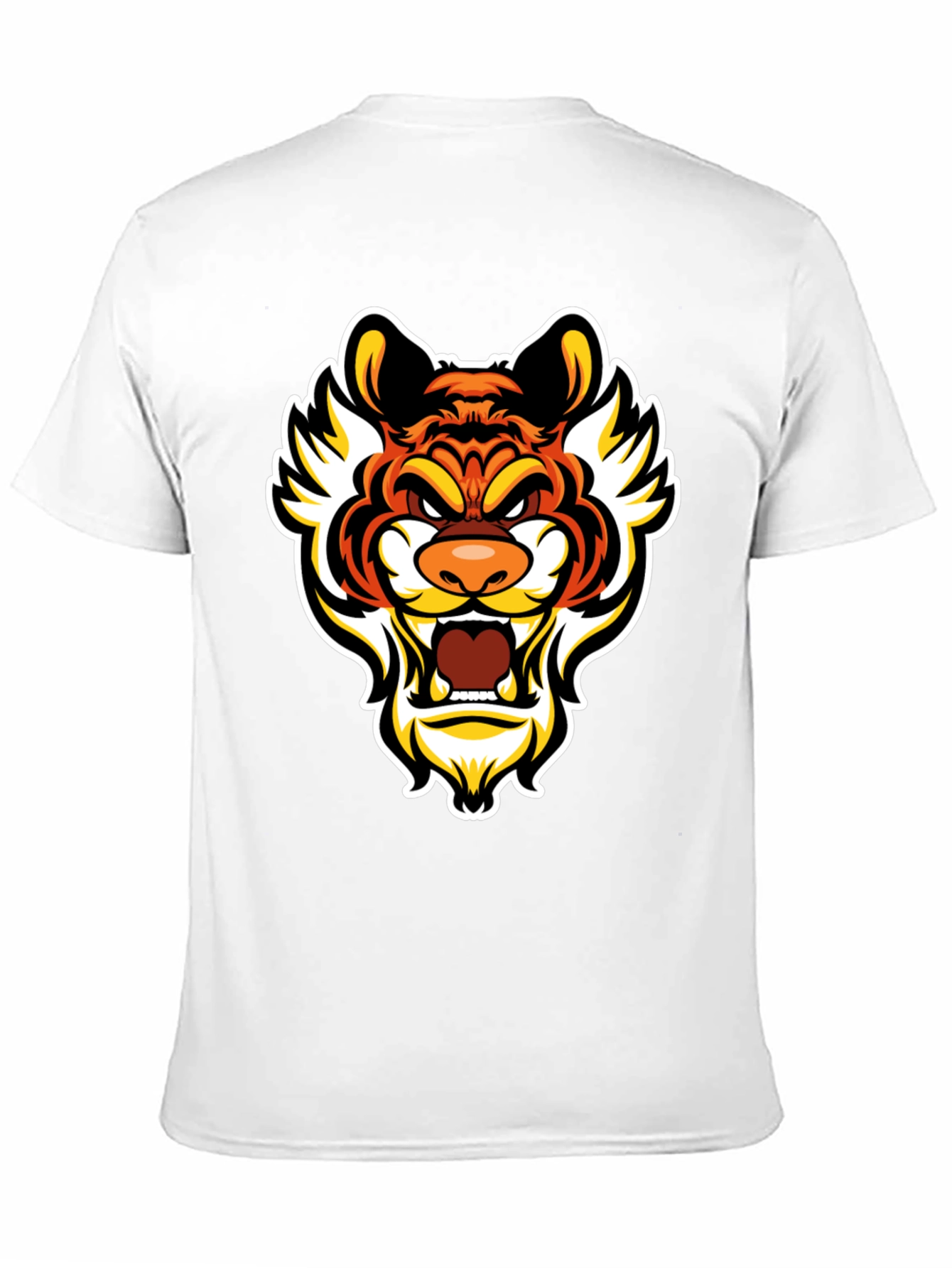 Bold Tiger Graphic Tee - Mens Black Cotton T-Shirt