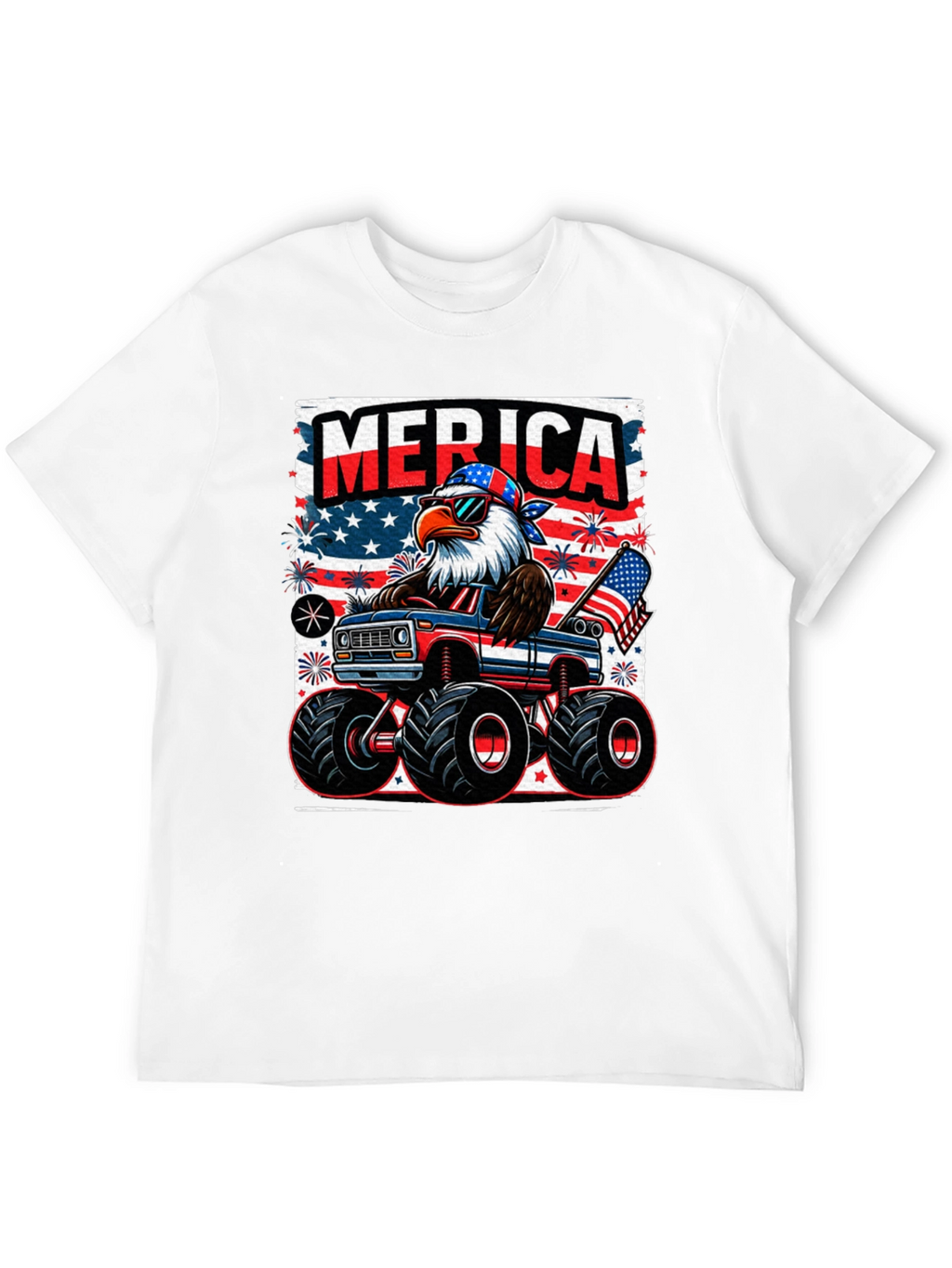Patriotic Eagle Monster Truck T-Shirt
