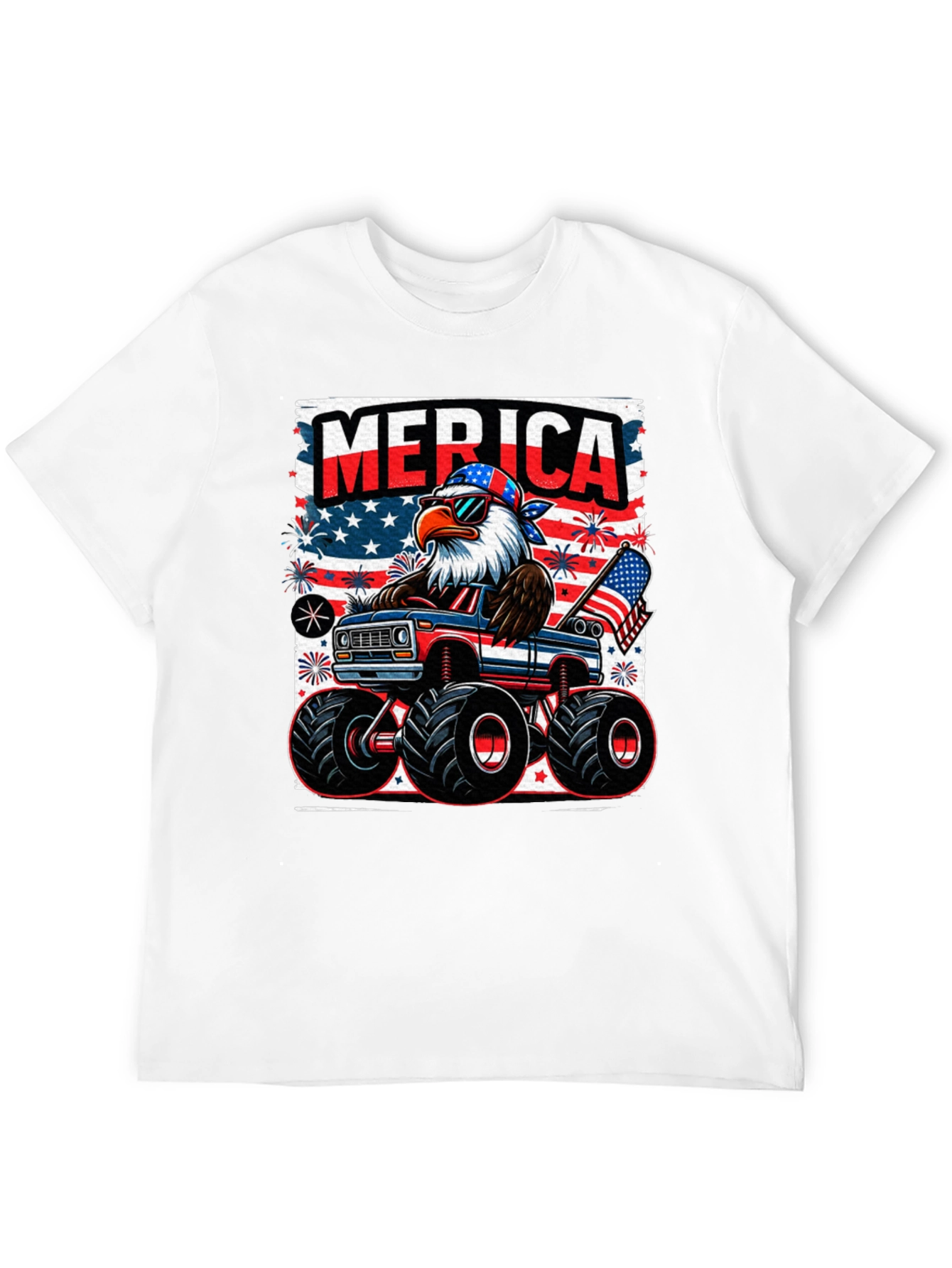 Patriotic Eagle Monster Truck T-Shirt
