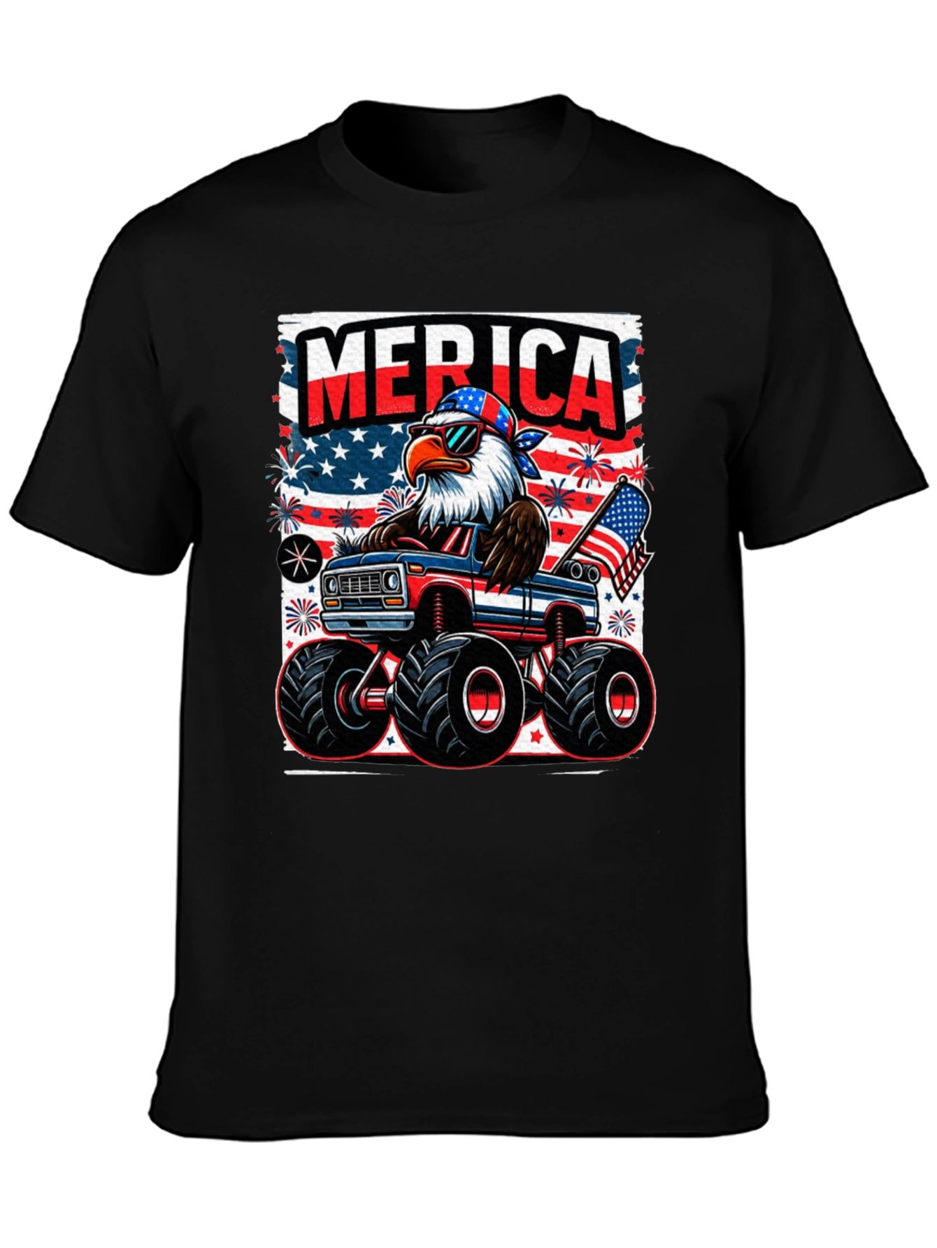 Patriotic Eagle Monster Truck T-Shirt