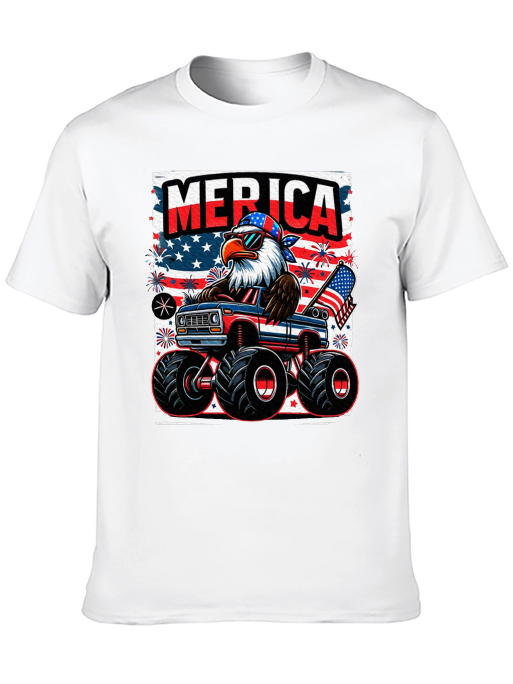 Patriotic Eagle Monster Truck T-Shirt