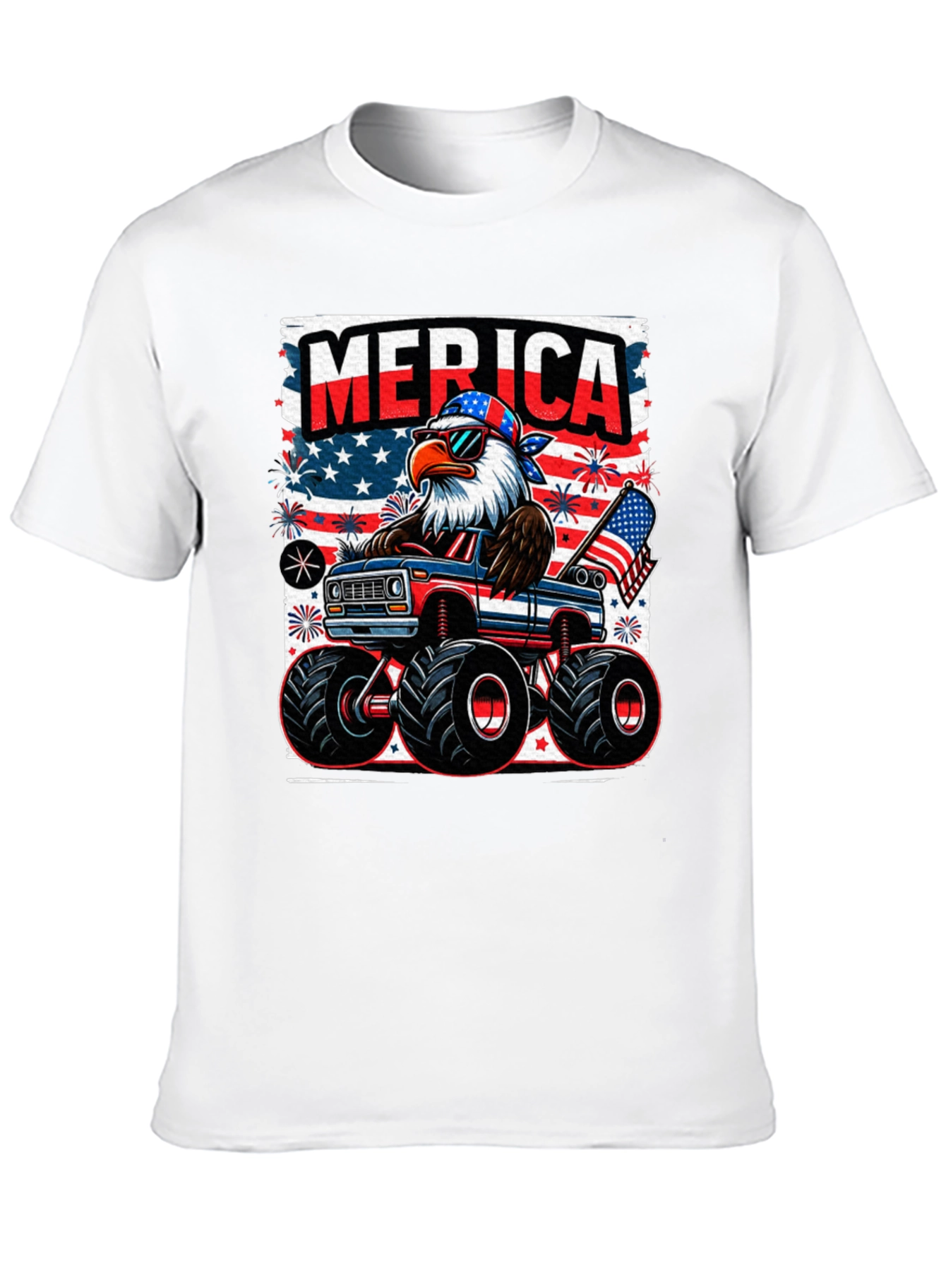 Patriotic Eagle Monster Truck T-Shirt