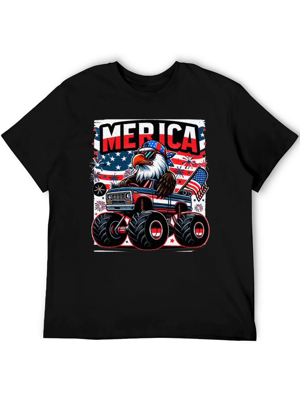 Patriotic Eagle Monster Truck T-Shirt