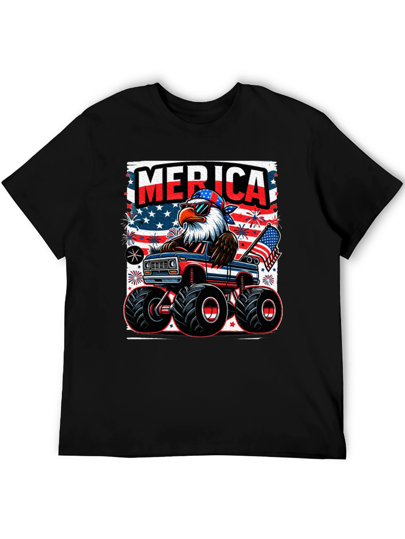 Patriotic Eagle Monster Truck T-Shirt