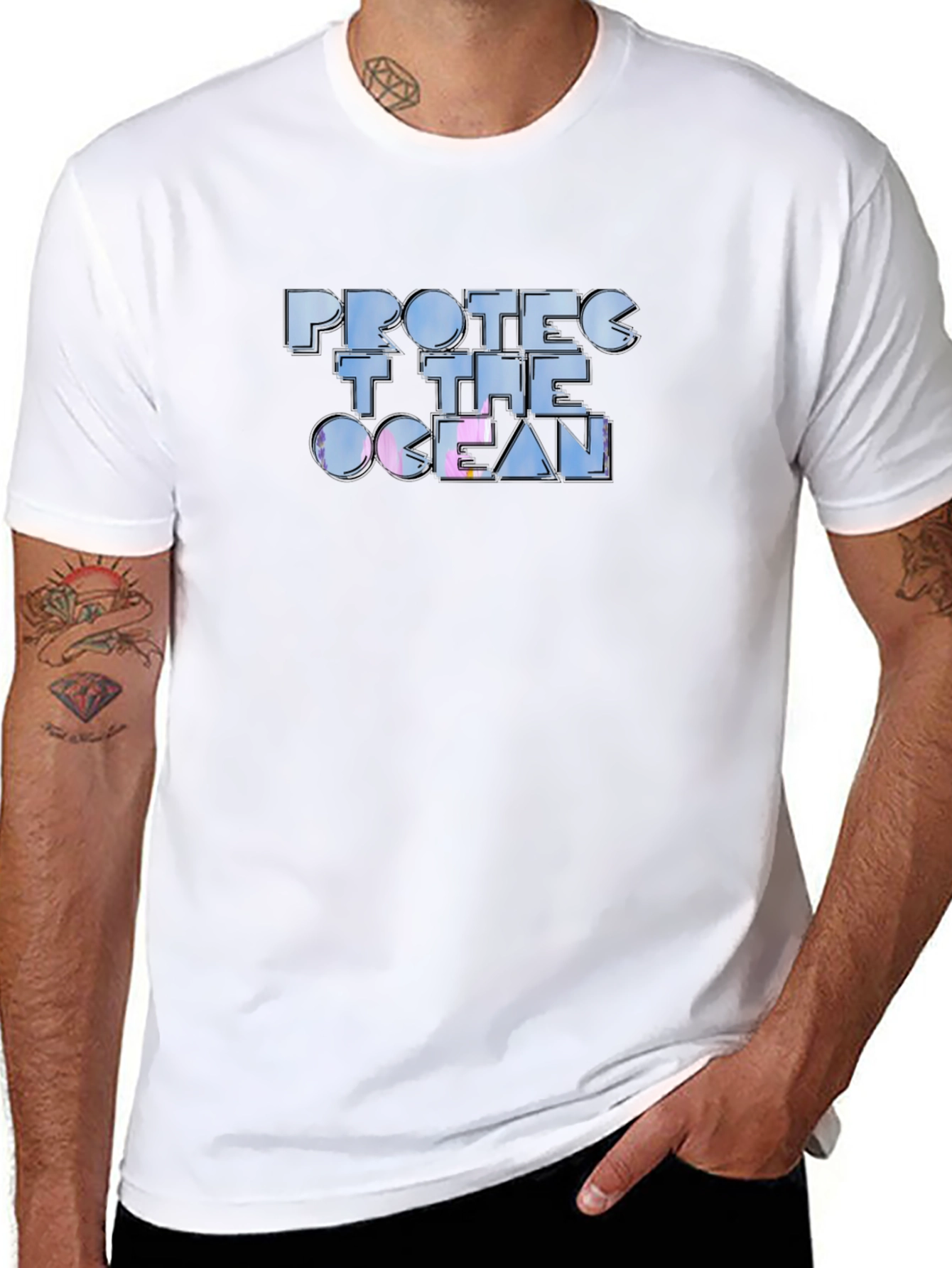 Protect the Ocean Graphic Tee - Black Cotton T-Shirt