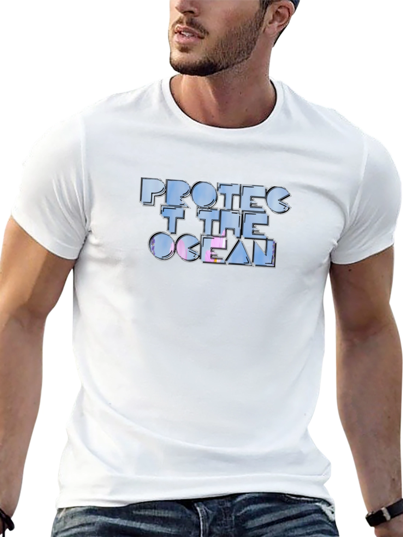 Protect the Ocean Graphic Tee - Black Cotton T-Shirt