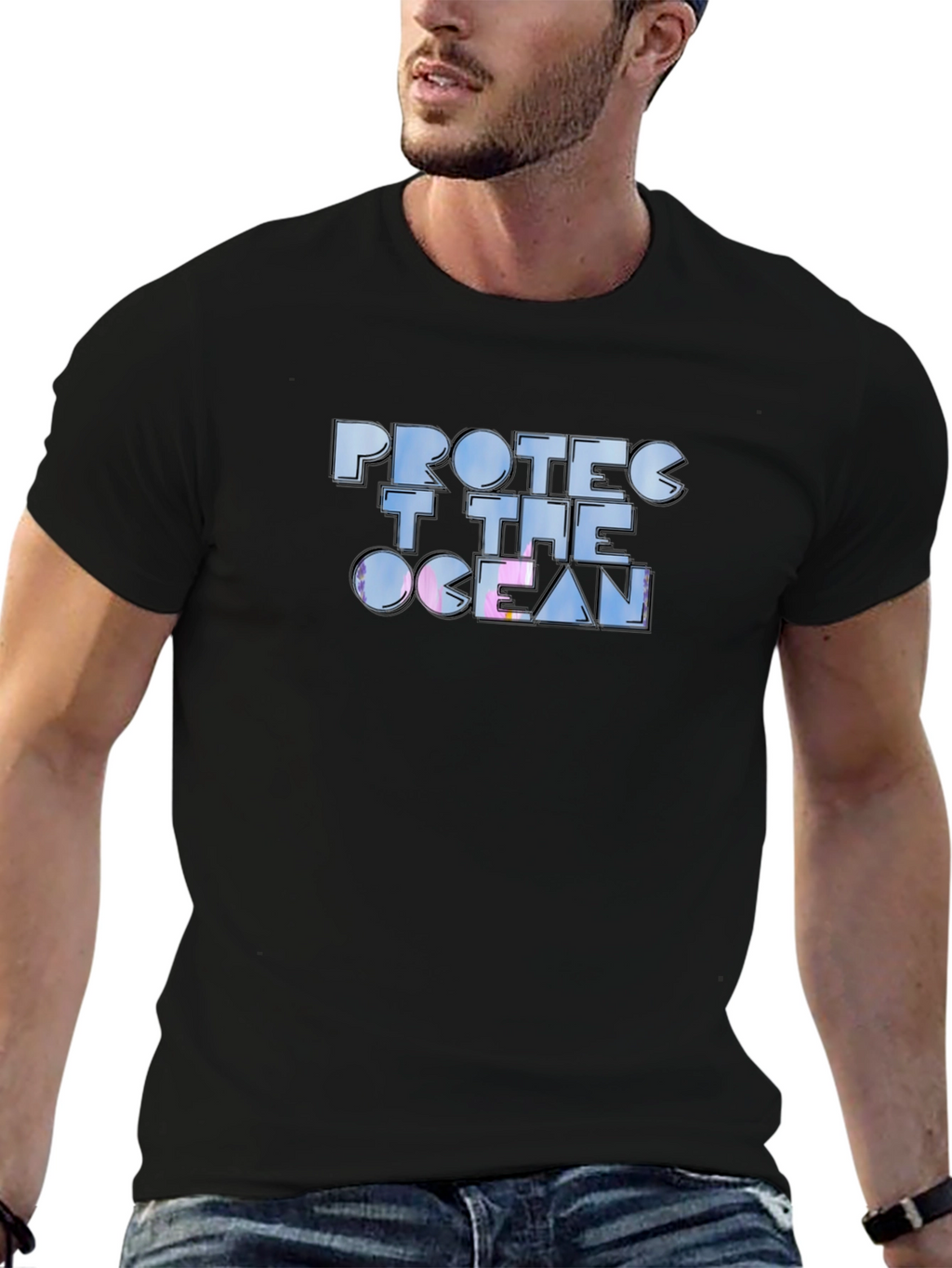 Protect the Ocean Graphic Tee - Black Cotton T-Shirt