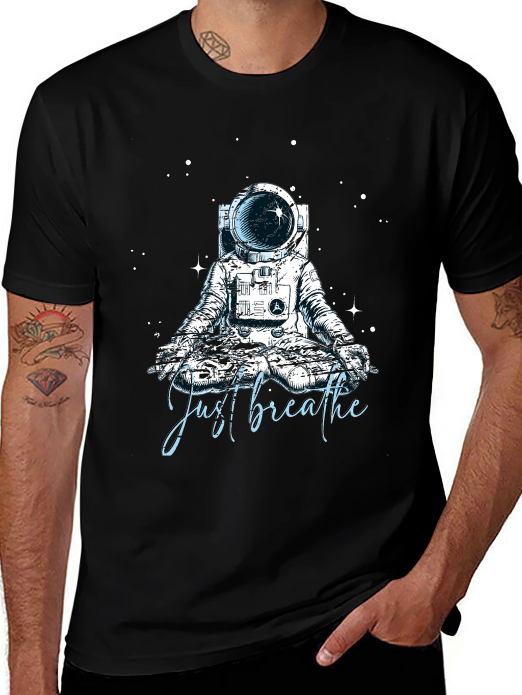 Just Breathe Astronaut Meditation T-Shirt