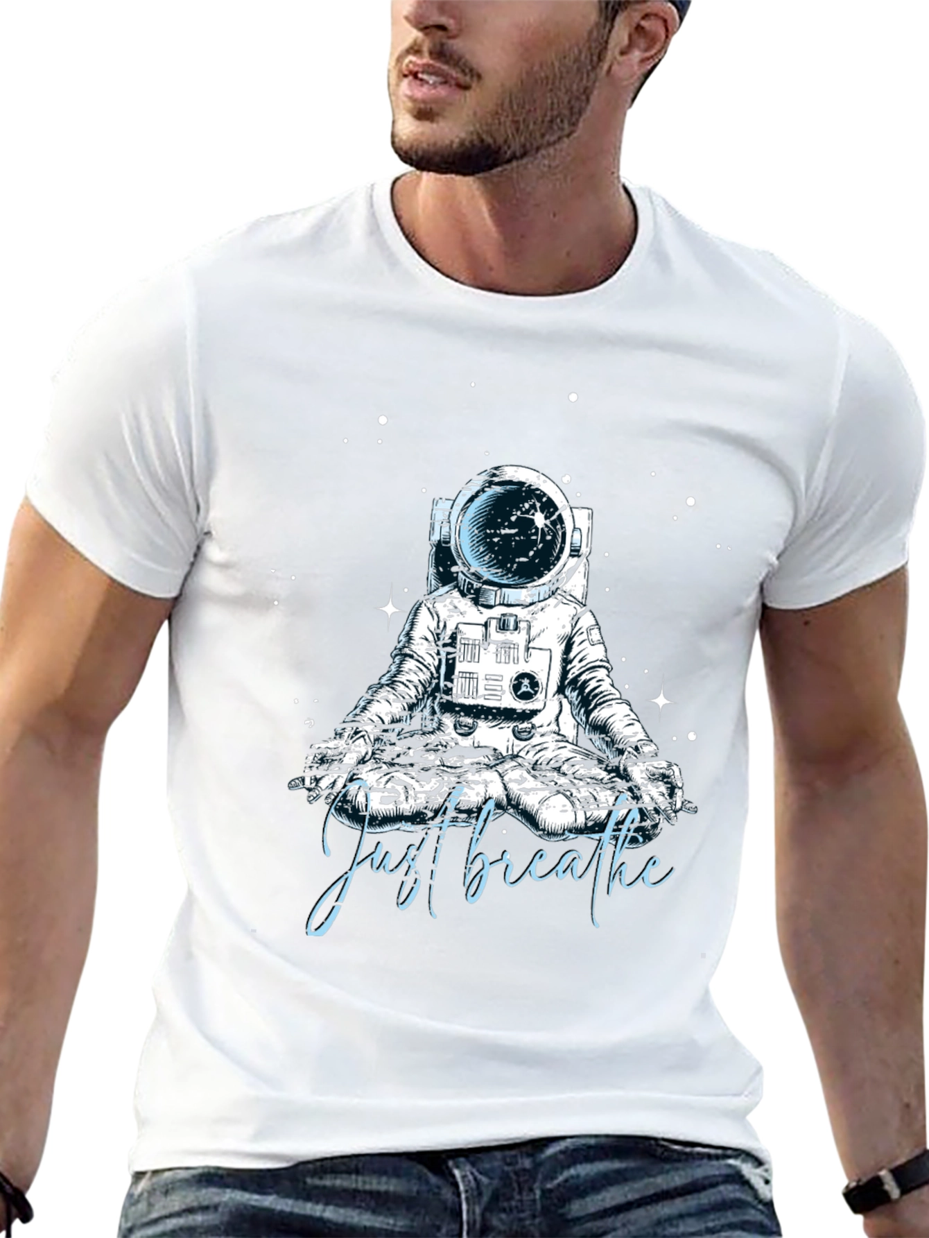 Just Breathe Astronaut Meditation T-Shirt