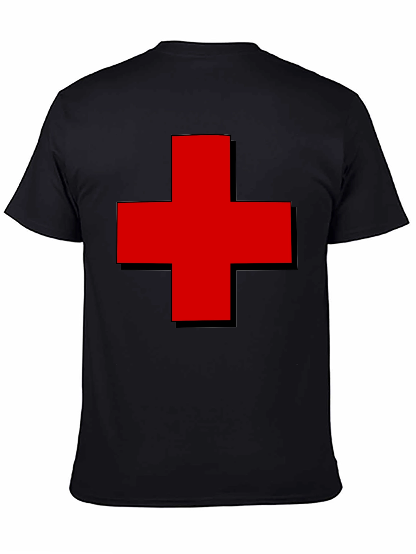 Bold Red Cross Graphic Tee - Classic Casual Comfort