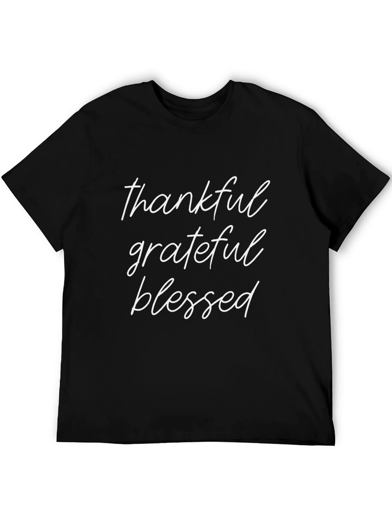 Thankful Grateful Blessed T-Shirt - Black