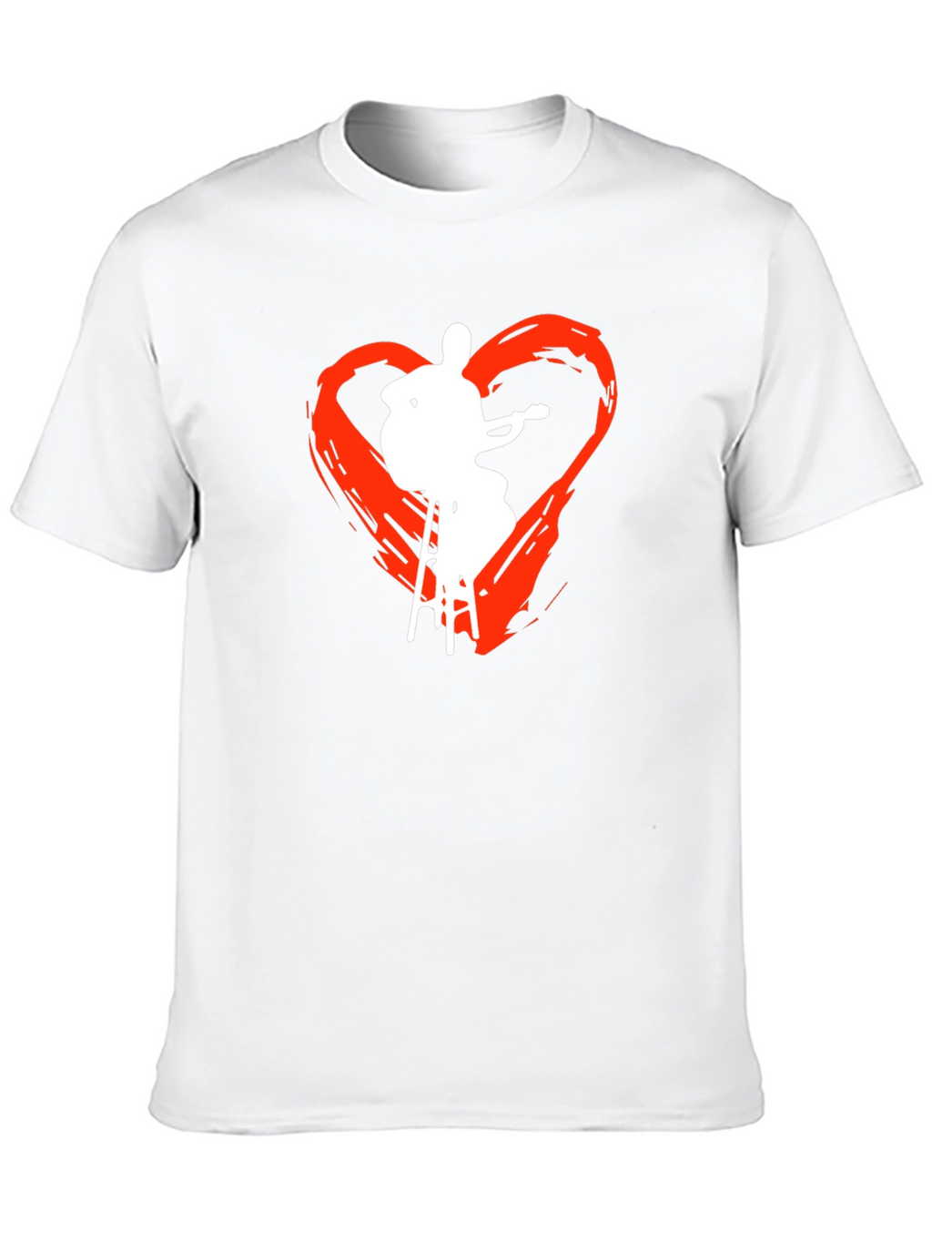 Guitarist Heart Graphic Tee - Black Cotton T-Shirt